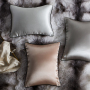 Small Silk Waist Pillow Throw Pillow Silk Cushion for Kids